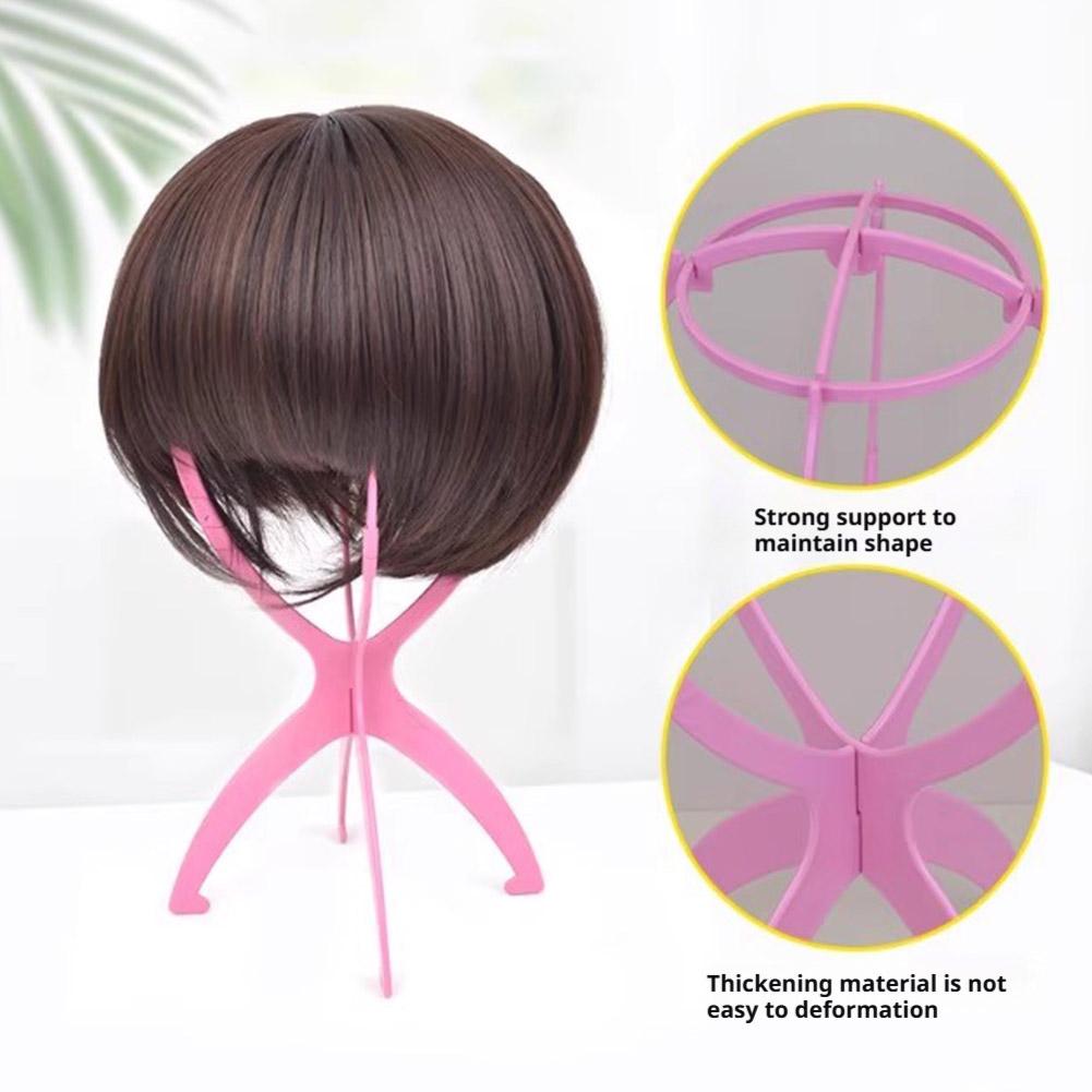 Folding Wig Stand Plastic Portable Hat Display Stand Adjustable Durable Barbershop Fashion Model Holder Home Salon Use
