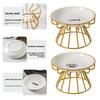 Elevated Cat Bowl For Neck Protection Stable Weighted Anti-Tip Base Modern Minimalist Home Decor