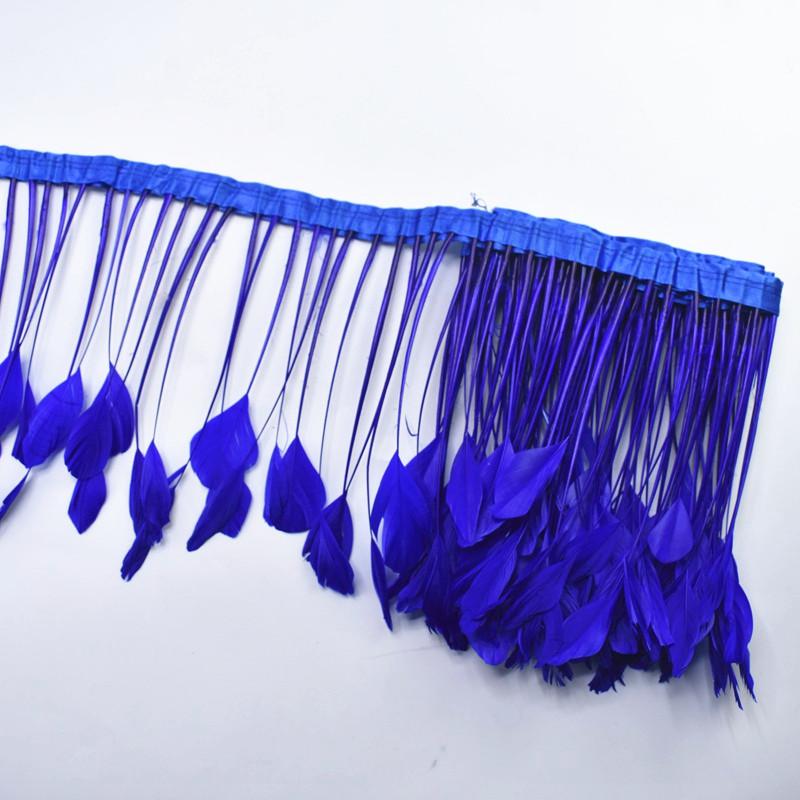 2Yards Dyed Stripped Coque Goose Feathers Trims Feather Trim White Feathers For Crafts Ribbon Wedding Feathers Decoration Plumas