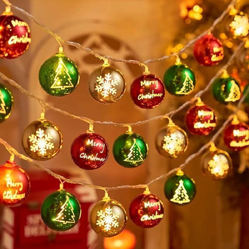 Christmas Led Indoor String Lights With Gift Box Ball For Festive Decor