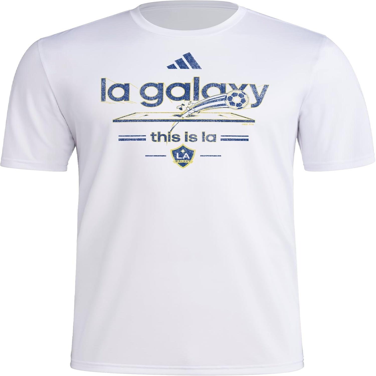 Мужская винтажная футболка с коротким рукавом Adidas Los Angeles Galaxy World Pre-Game S разноцветный