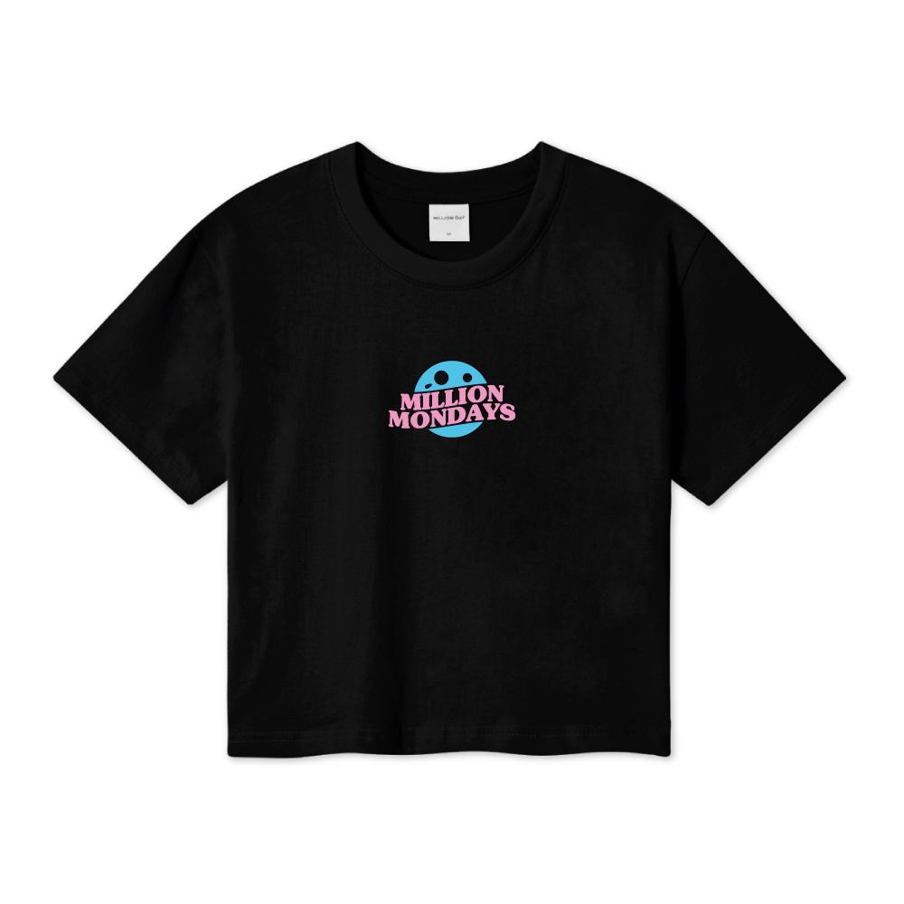 Million Day Million Ping-Pong Crop T-Shirt Jet Black/M