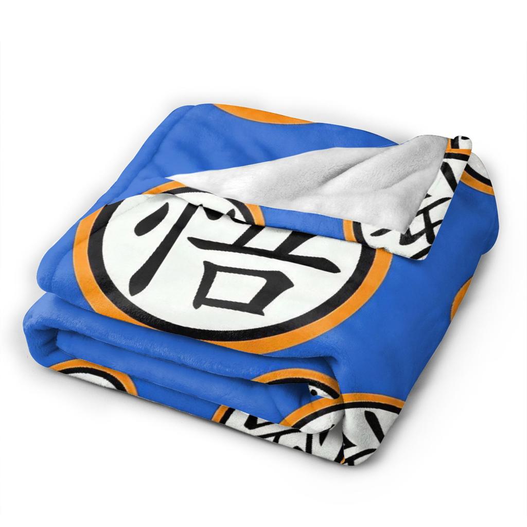 Goku Kanji DBZ Velvet Throw Blanket Blankets for Home Bedroom Lightweight Quilt,
