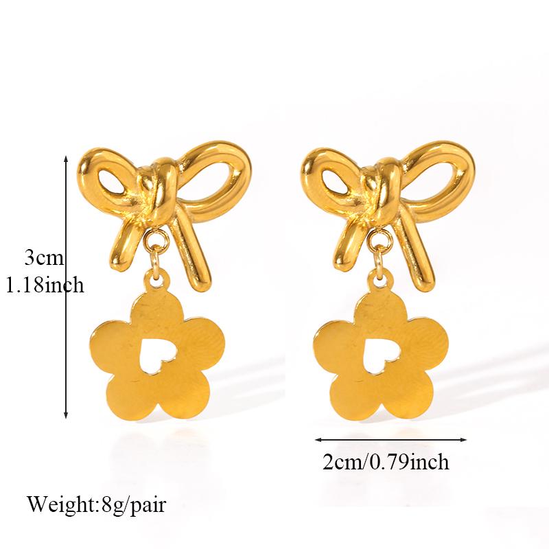 316L Stainless Steel Heart Flower Pearl Necklace Earrings Set For Women Fashion Jewelry Set Waterproof Bijoux Femme