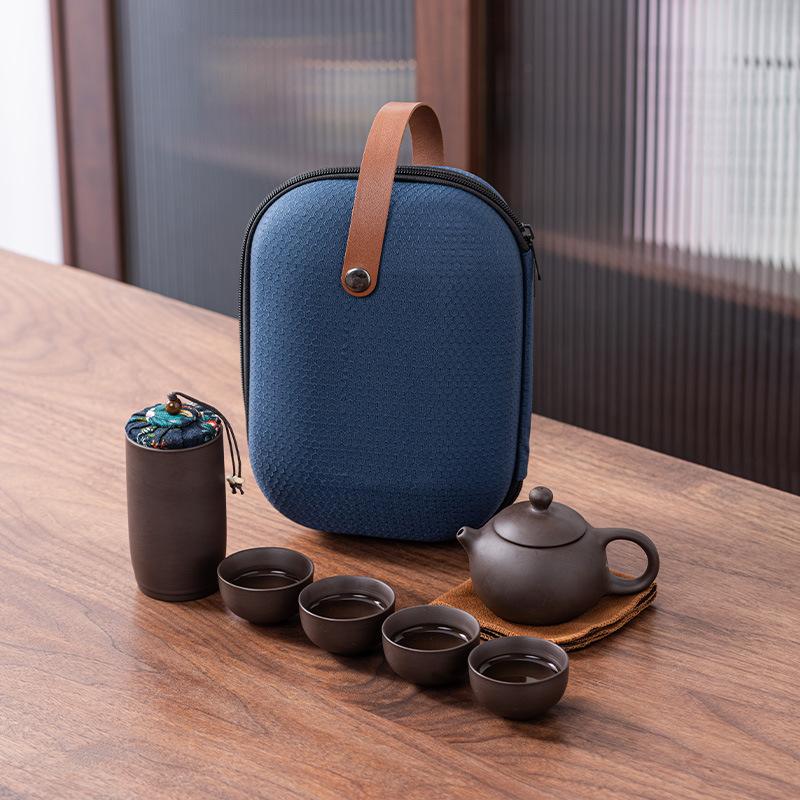 Creative Portable High-end Purple Sand Travel Tea Set, Business Event Gift Wholesale with Random Gift