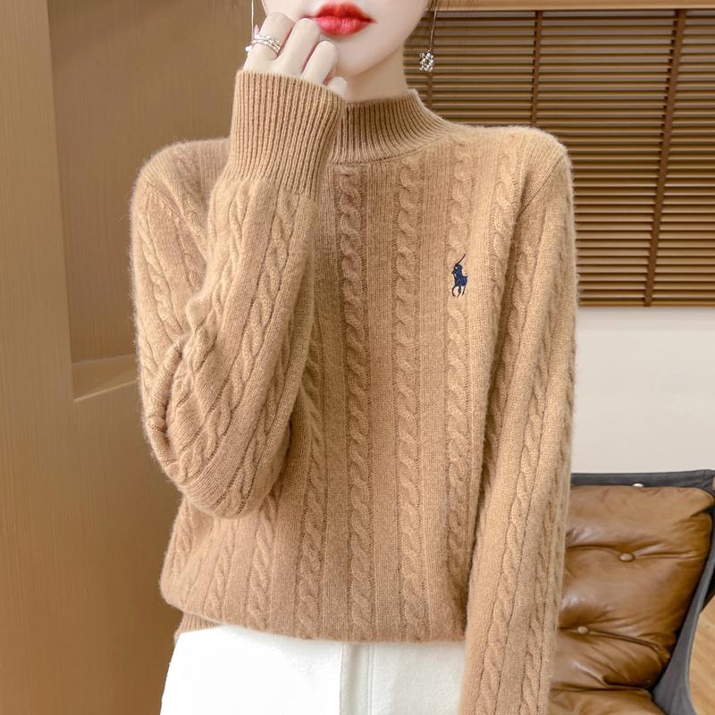 Women's Cashmere Sweater Qinghe Cashmere 30% Cashmere 70% Wool Autumn and Winter Pullover Warm and Fashionable