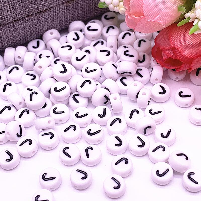 

100pcs/lot 7x4mm 26 Letter Beads Round Shape Beads Alphabet Letter Charms for Make Jewelry Accessories