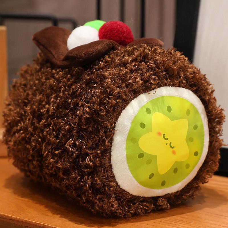 Adorável Pelúcia Macia de Pão de Chocolate Macaron Rolo Suíço Animal de Pelúcia Presente de Aniversário