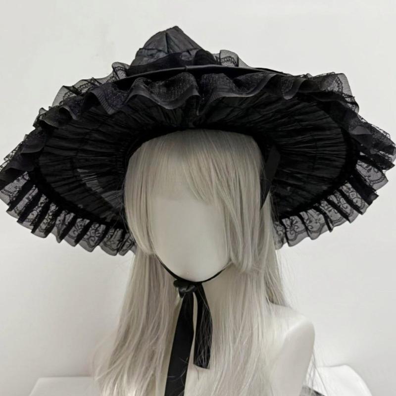 Cappello da Strega di Halloween Comodo Cappello da Mago Accessorio Costume Cosplay per Feste per Donne Adolescenti Evento Tema Oscuro Vestirsi