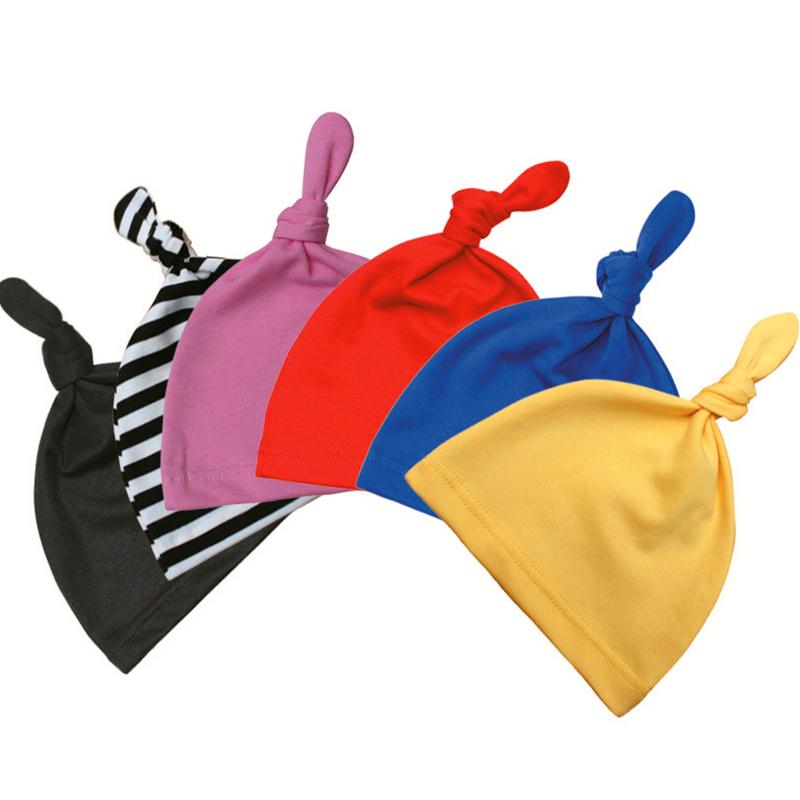 1Pc Baby Girls Soft Kids Gifts Fashion Newborn Headwear Handmade Cotton Clothing Decoration Caps Skin-friendly Knot Infant Hats