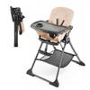 Chaise Haute Pliable KINDERKRAFT FOLDEE - Réglable - Rose - Pour Bébé De 6 Mois À 3 Ans