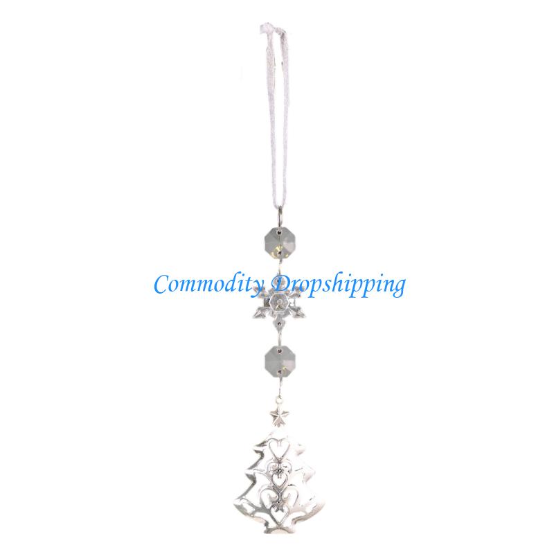 Y5JC Transparent Christmas Tree Hangers Acrylic Snowflake Ornament Various Designs