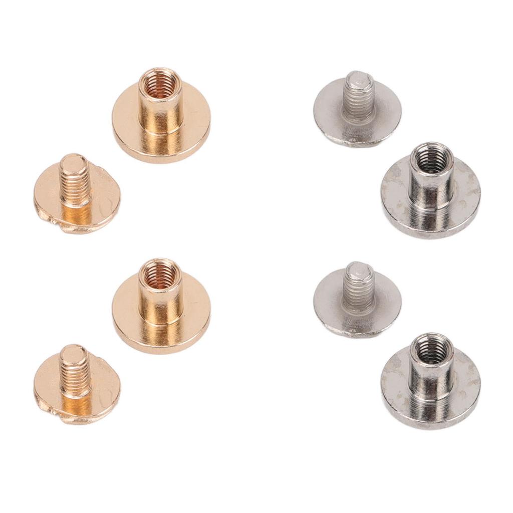 200 Set Chicago Screws Gold and Silver Color 0.4x0.3in Brass Surface Plated Leather Rivets for