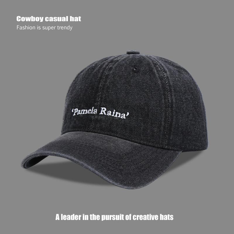 

Ковбойская бейсболка детская мода весна и осень, корейская версия спорта на открытом воздухе и досуга хобби солнцезащитная кепка с открытым лицом мужская чёрный