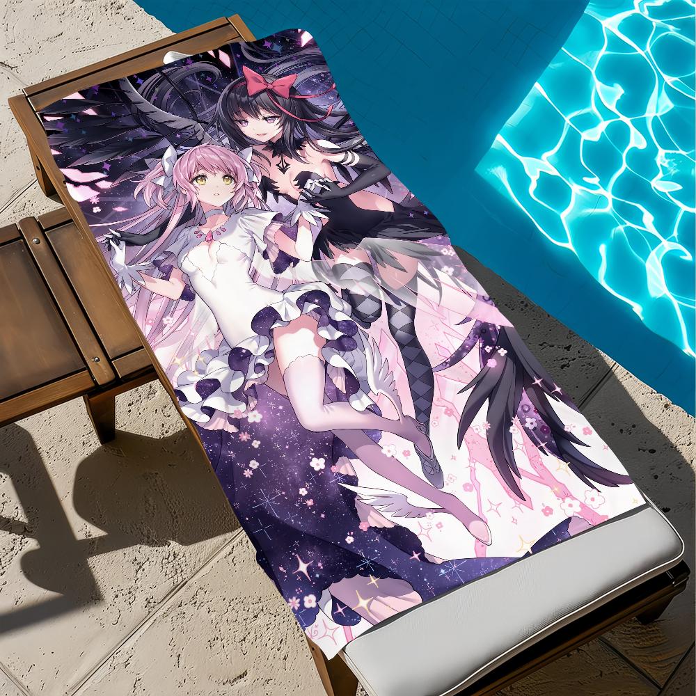 P-puella M-magi M-mado-ka M-magica Cartoon Towel Beach Quick Dry Soft Pool Towels Gift for Travel Gym Shower Camping sports