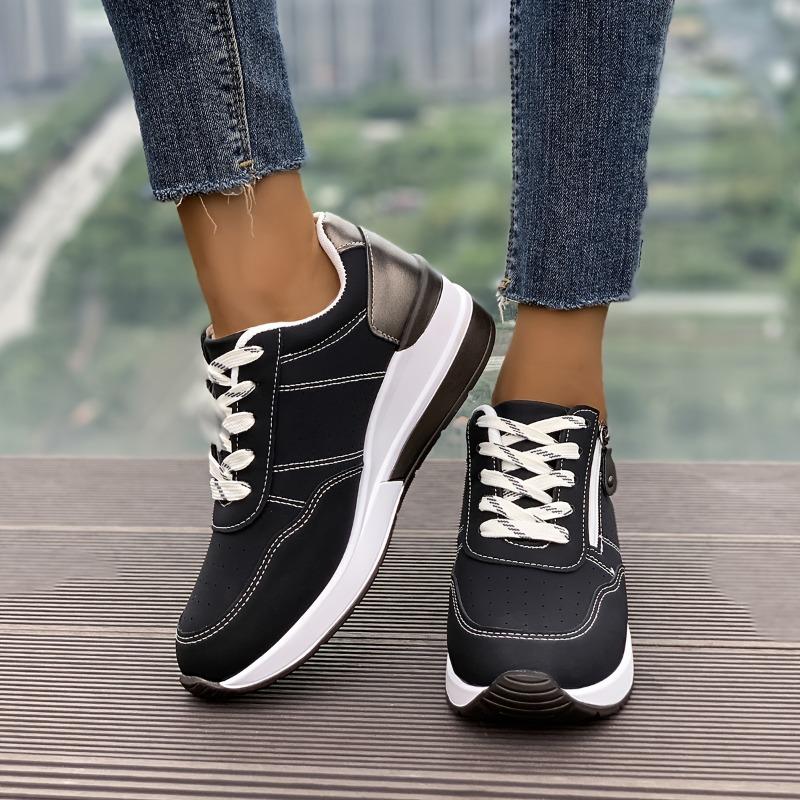 Women's Casual Sneakers Fashion Versatile Large Size Color Combination Cross-border Cash Models Slope Heel Thick Bottom Casual Sneakers