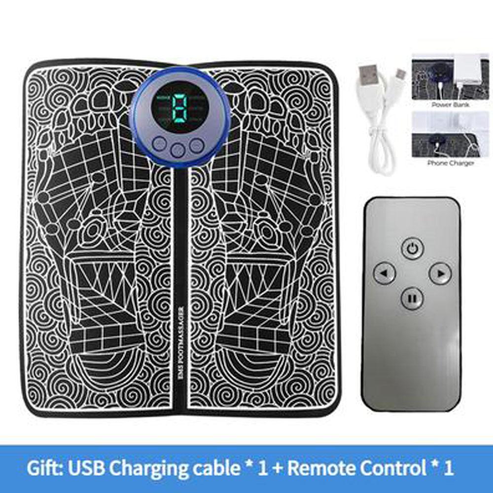 

Массажный коврик для ног, зарядка через USB, светодиодный цифровой дисплей, 19 режимов, 8 передач, EMS, электрический массажер для акупунктурных точек ног, подушка для снятия мышц With Remote
