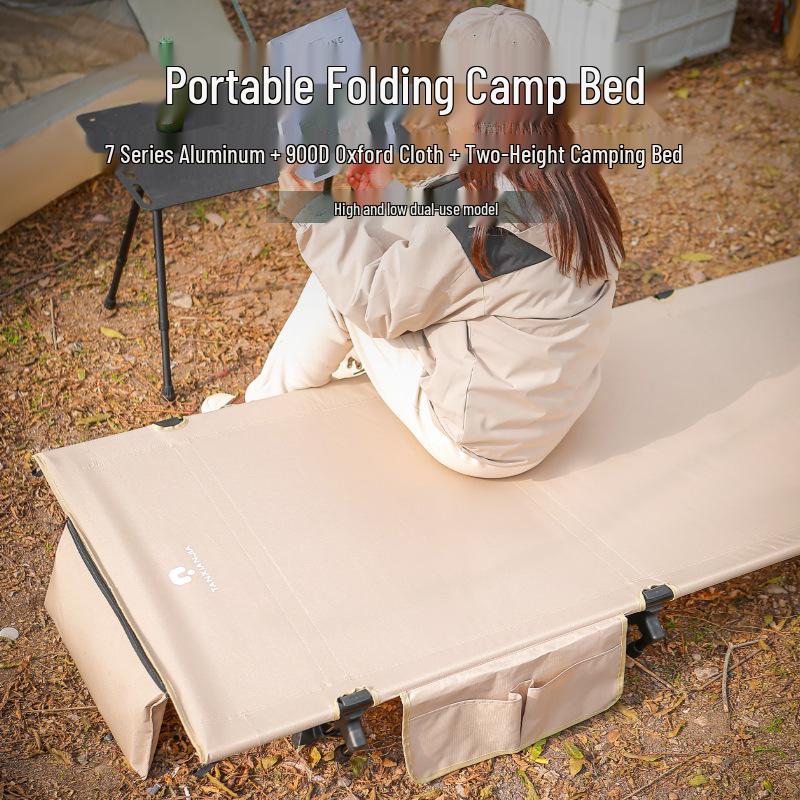78cm Wide Portable Folding Camping Bed, Aluminum Alloy, Lightweight, for Outdoor & Office Nap