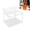Acrylic Syrup Bottle Holder Step Shape Clear Syrup Organizer 2 Tier Syrup Rack Restaurant Display