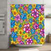 Bright Colorful Floral Shower Curtain Printed Fabric Home Decor Item for Bathroom Decoration, Size 60x72 Inches (152*183cm) In Y
