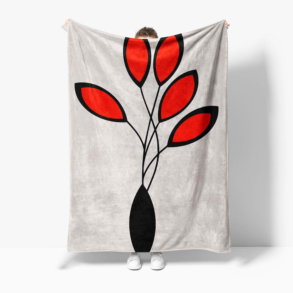

Red Abstract Vase Sofa Bed Throw Blanket for Living Room Bedroom Decoration Gift Home Textile 75x100cm