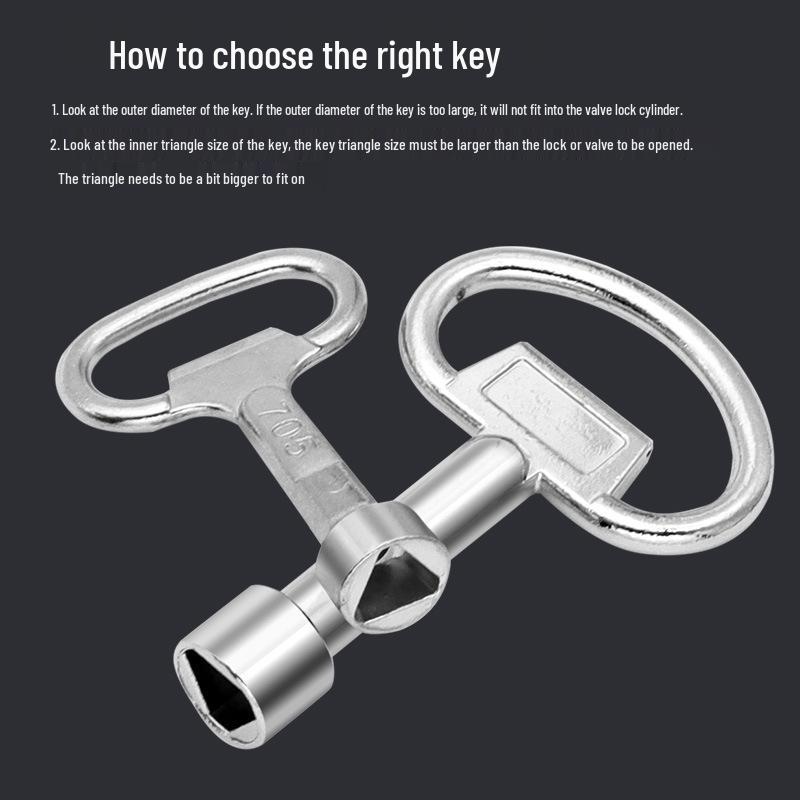 Multi-Purpose Triangle Key for Tap, Valve, Door, and Cabinet Locks