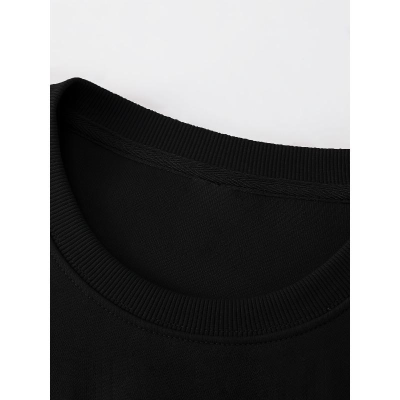 Men'S Stylish Long-Sleeve Round-Neck Sweatshirt, Trendy Long-Sleeve Top, Comfortable for Home Wear Or Outings And Gatherings, Sweat-Resistant