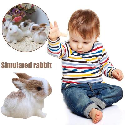 Cute Simulation Plush Rabbit Ornament Easter Furry Model Miniature Kid Christmas Birthday Anima P8R6