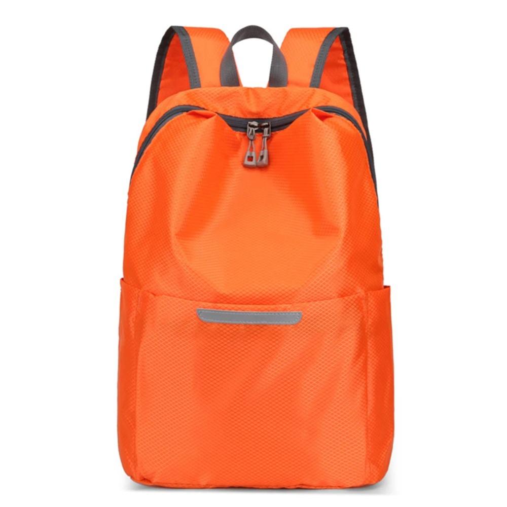Portable Large Capacity Business Backpack Reflective Solid Color Travel Backpack Waterproof Nylon Student Schoolbag Women