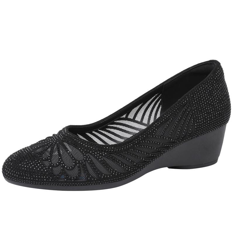 

Мода GKTINOO Весна Лето Мода Ажурные Туфли-лодочки Большого Размера Женская Обувь Средний Каблук Квадратный Каблук Сетка Женские Офисные Туфли Кристалл 43