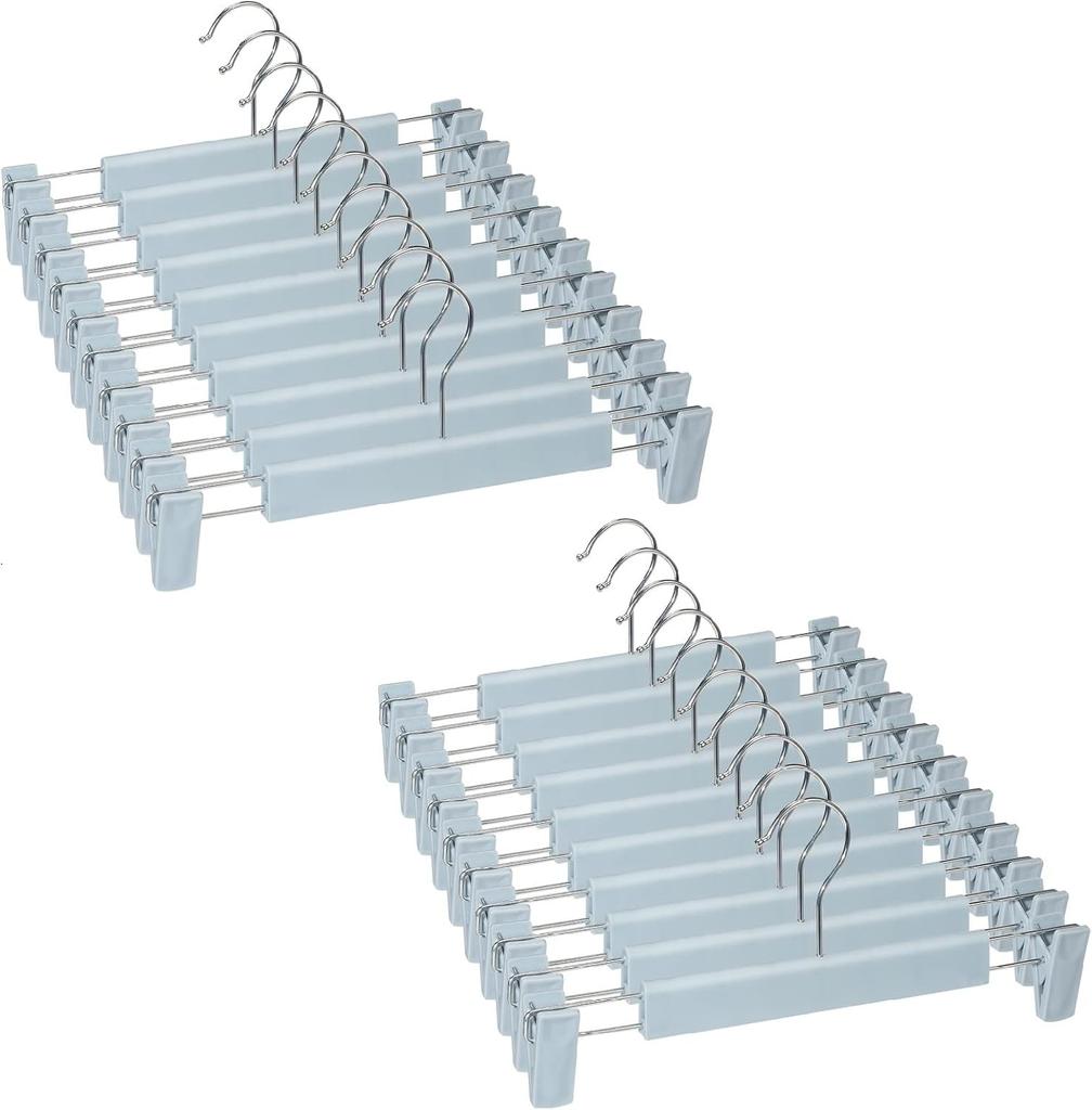 Hosenbügel mit Clips, Rockbügel, 360° drehbare Haken, platzsparende Kleiderbügel für Hosen, Röcke, Kleidung, Jeans