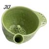 Food Prep Bowl Ceramic Berry Washing with Drain Holes, Self Spinning Fruit Strainer Vegetable Washer, Swirling Rinsing Colander for Strawberries