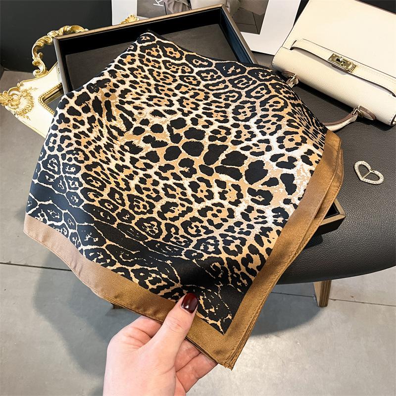 Luxury Silk Feeling Square Scarf Women  Print Satin Neckerchief Spring Hair Band Foulard Bandana Echarpe Tie Shawl Wraps