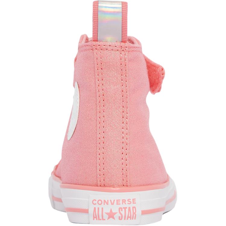 Converse Chuck Taylor All Star Easy-On High PS Iridescent Kids Sneakers Pink Lawn-Flamingo White A03584F