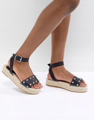 Women's Black Espadrilles Classic Rhinestones 41 W_A