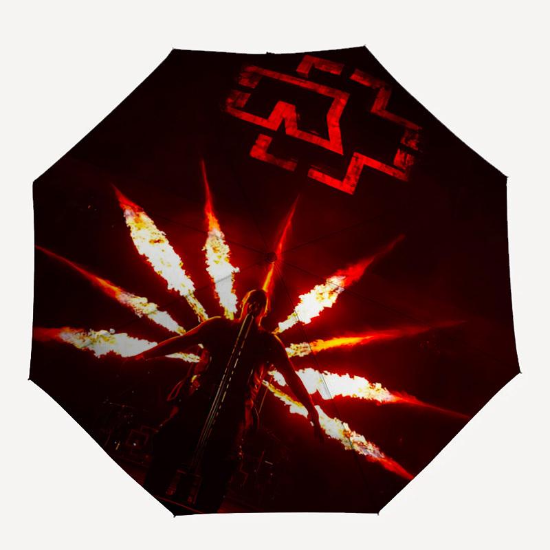 

1 шт. Автоматический зонт Rammstein Performance, 8 спиц, портативный, складной, черный железный каркас для улицы, пляжа, путешествий, пляжный зонт 0905181