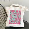 Frauen Shopper Tasche Flamingo Art Level Of Flamingos in Gold Tasche Harajuku Shopping Canvas Shopper Tasche Mädchen Tote Schulter Lady Bag