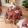 Bohemia Embroidery Patterns Table Cloth Red Badge Tassels Table Cover for Dining Coffee Party Table Decoration Rectangular Round