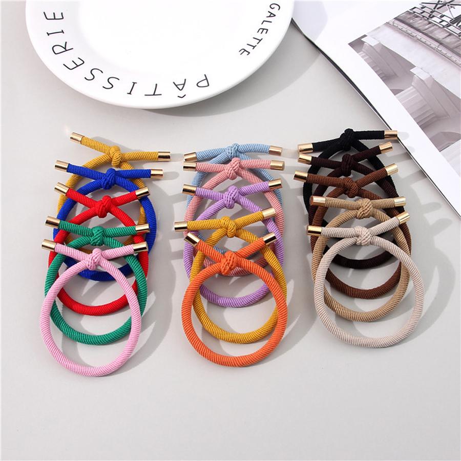 10Pcs Women Elastic Hair Rubber Bands High Quality Girls Hair Bands Hair Scrunchies Gold Plated Hair Accessories Hair Gum/Tie
