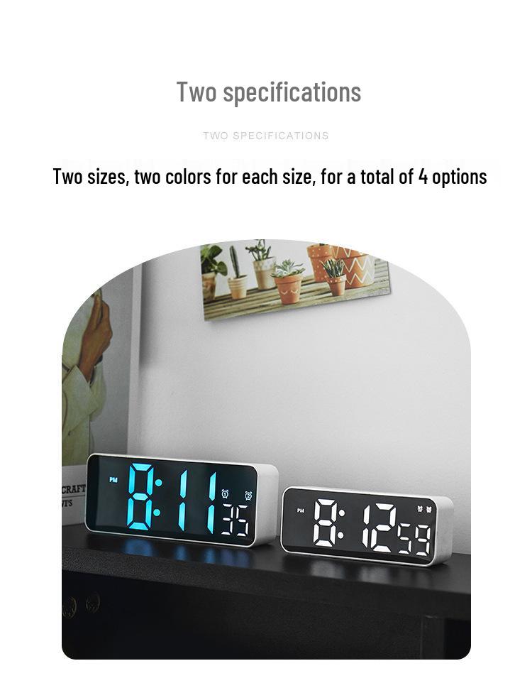 Mini Multifunctional Electronic Alarm Clock with Temperature Display, Large 2806/Small 2807 - Bedside Model