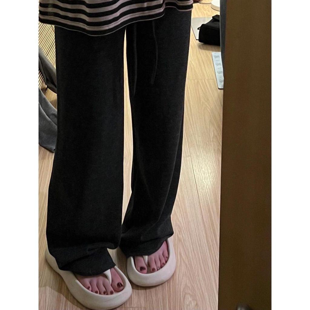 Dark Grey Unisex Lazy Style Drapey Winter Pants