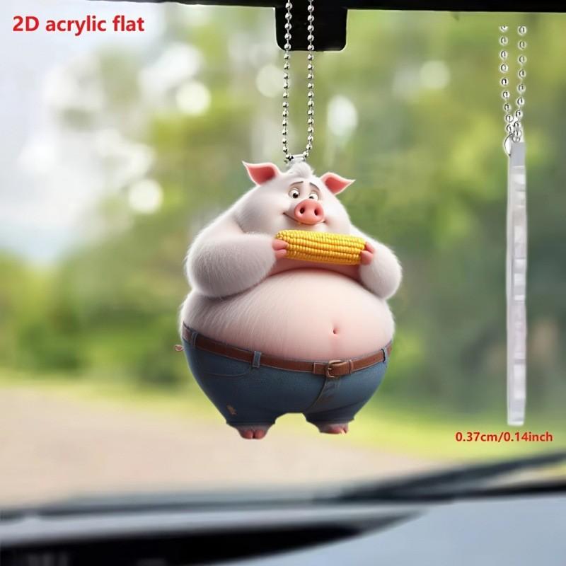 

Очаровательный акриловый ретро кулон в виде кукурузной свинки для автомобиля, очаровательный брелок, идеально подходящий для украшения автомобиля