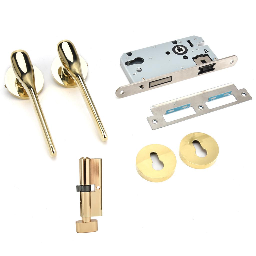Mechanical Door Lock with Handle Set Modern Interior Bedroom Door AntiTheft Lock Kit