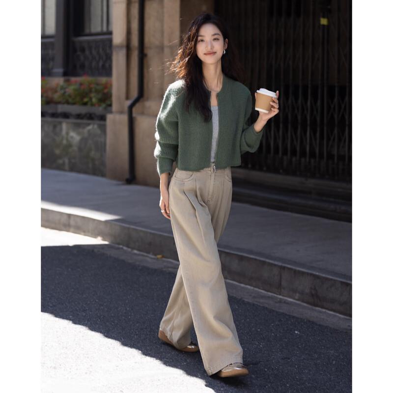 Demana Women's Soft Knit Zipper Cardigan