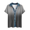 Ladies' Gradient Casual Fashion Short Sleeved Shirt Top