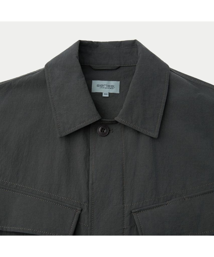 Series (Set Up) Cotton Linen Garment Washed Fatigue Oversized Jacket Sajam26531Chx