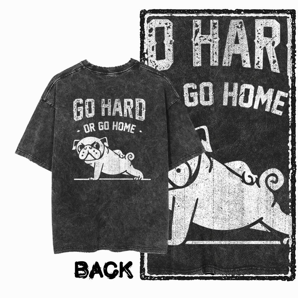 G Back Print Acid Washed Cotton Unisexs Cool Gym Skull Graphic Tshirt   Streetwear Big Size Oneck Unisexs Tee Tshirt