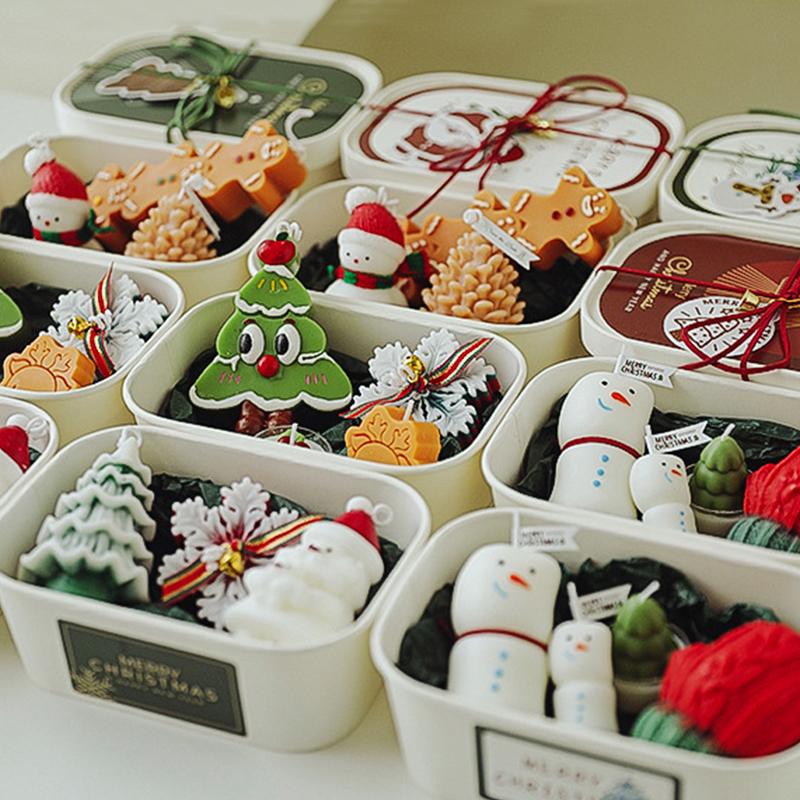 1 Set Atmosphere Cozy Handmade Long-Lasting Candle Gift-Worthy Gift Festive Christmas Fragrant Set Travel-Friendly 17.3x12x6.6cm