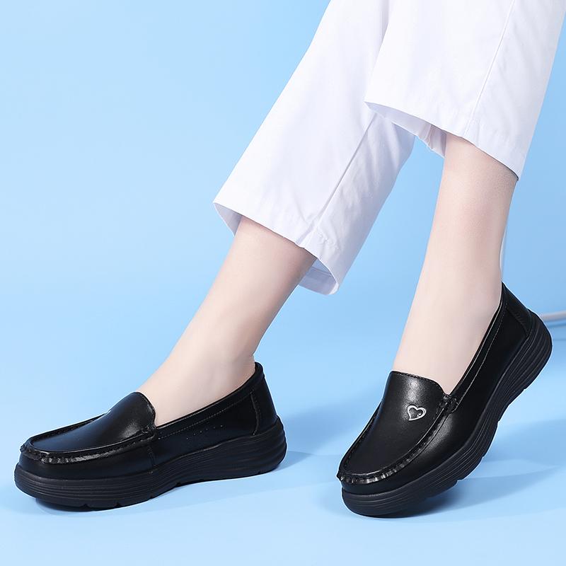 Fashion 2025 New Platform Women's Nurse Shoes Summer Soft Sole Breathable Sleeve Feet Loafers Comfortable Work Shoes Zapatos Casuales