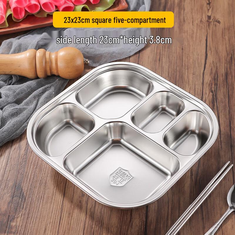 LIJIA FITMENT Stainless Steel Divided Meal Plate